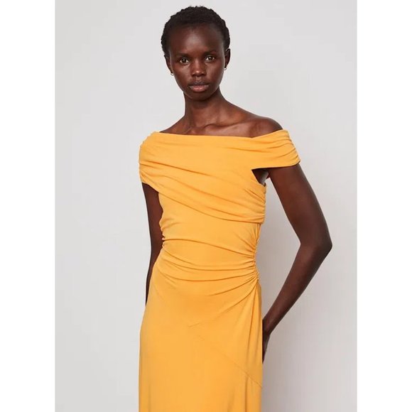 NWT Bailey 44 Dani Gown Off the Shoulder Maxi Dress Sangria Orange Small - Picture 2 of 11